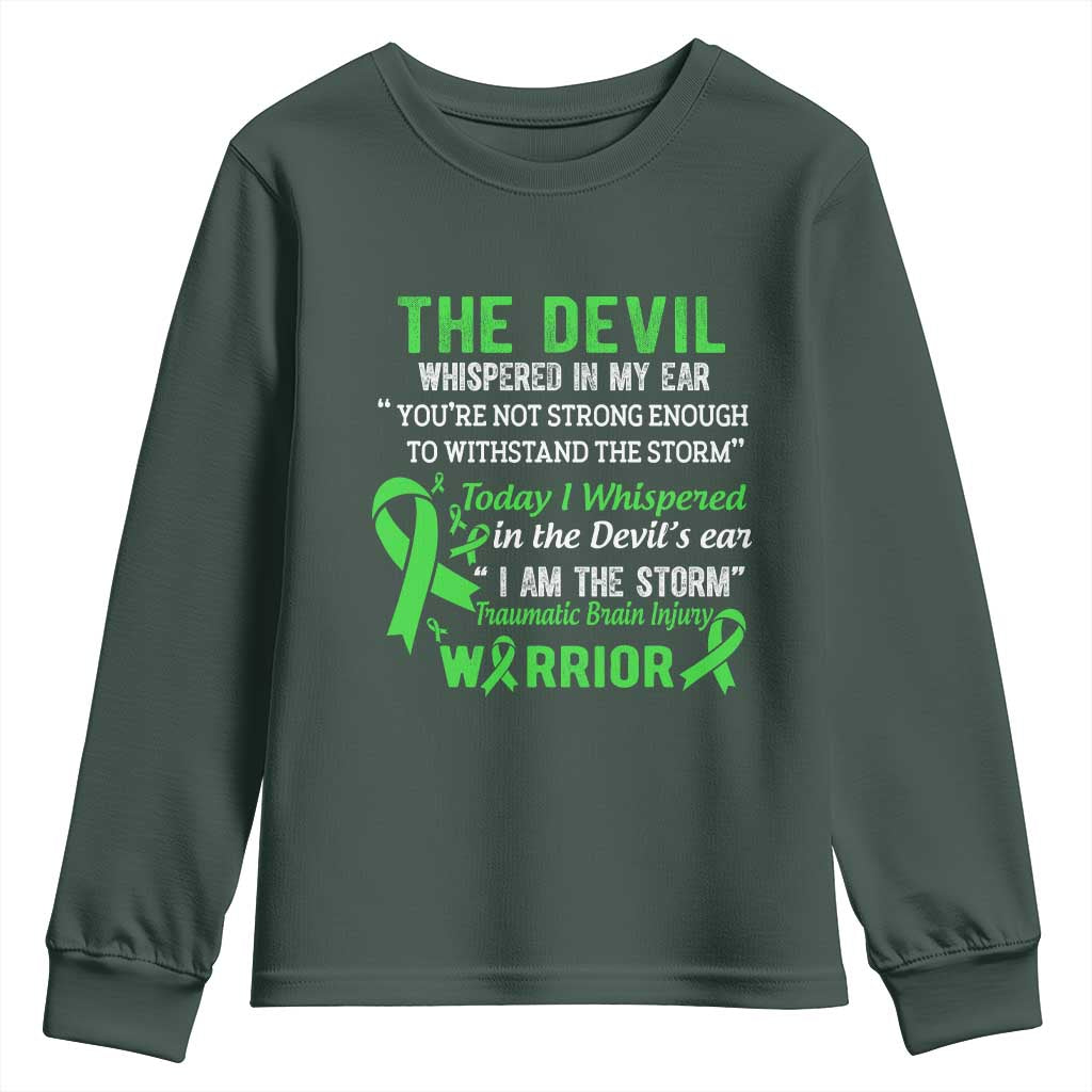 Traumatic Brain Injury Awareness Youth Sweatshirt I Am The Storm TBI Warrior