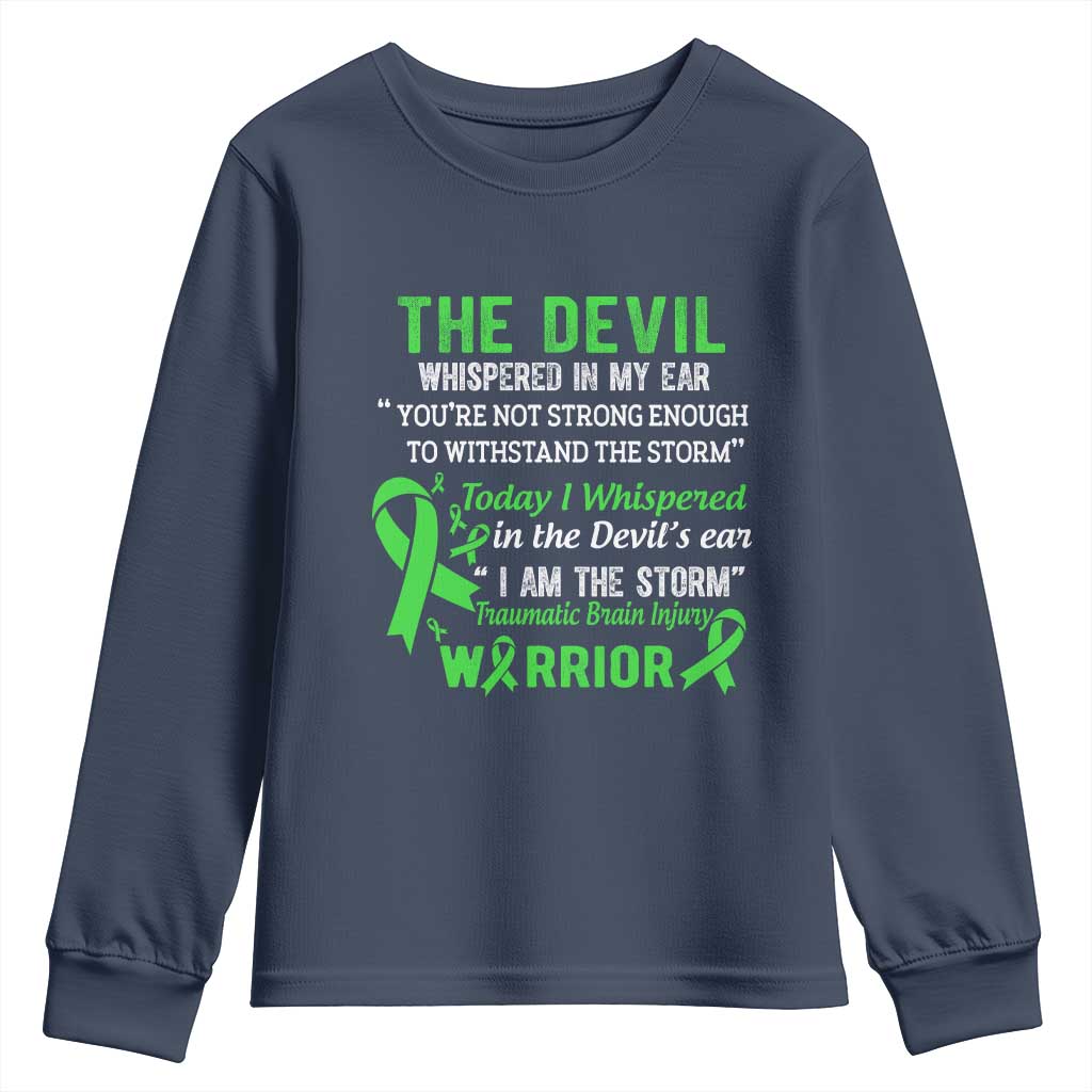 Traumatic Brain Injury Awareness Youth Sweatshirt I Am The Storm TBI Warrior