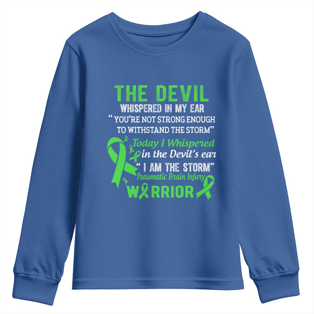 Traumatic Brain Injury Awareness Youth Sweatshirt I Am The Storm TBI Warrior