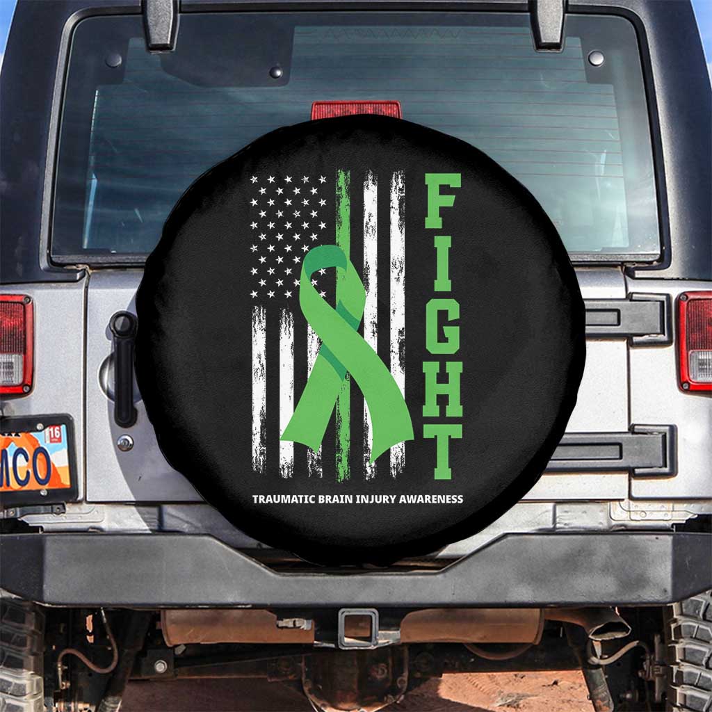Traumatic Brain Injury Awareness Spare Tire Cover Fight TBI American US Flag