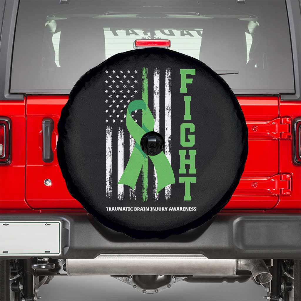 Traumatic Brain Injury Awareness Spare Tire Cover Fight TBI American US Flag
