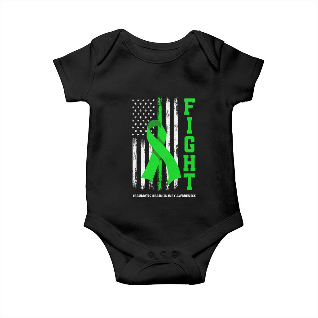 Traumatic Brain Injury Awareness Baby Onesie Fight TBI American US Flag