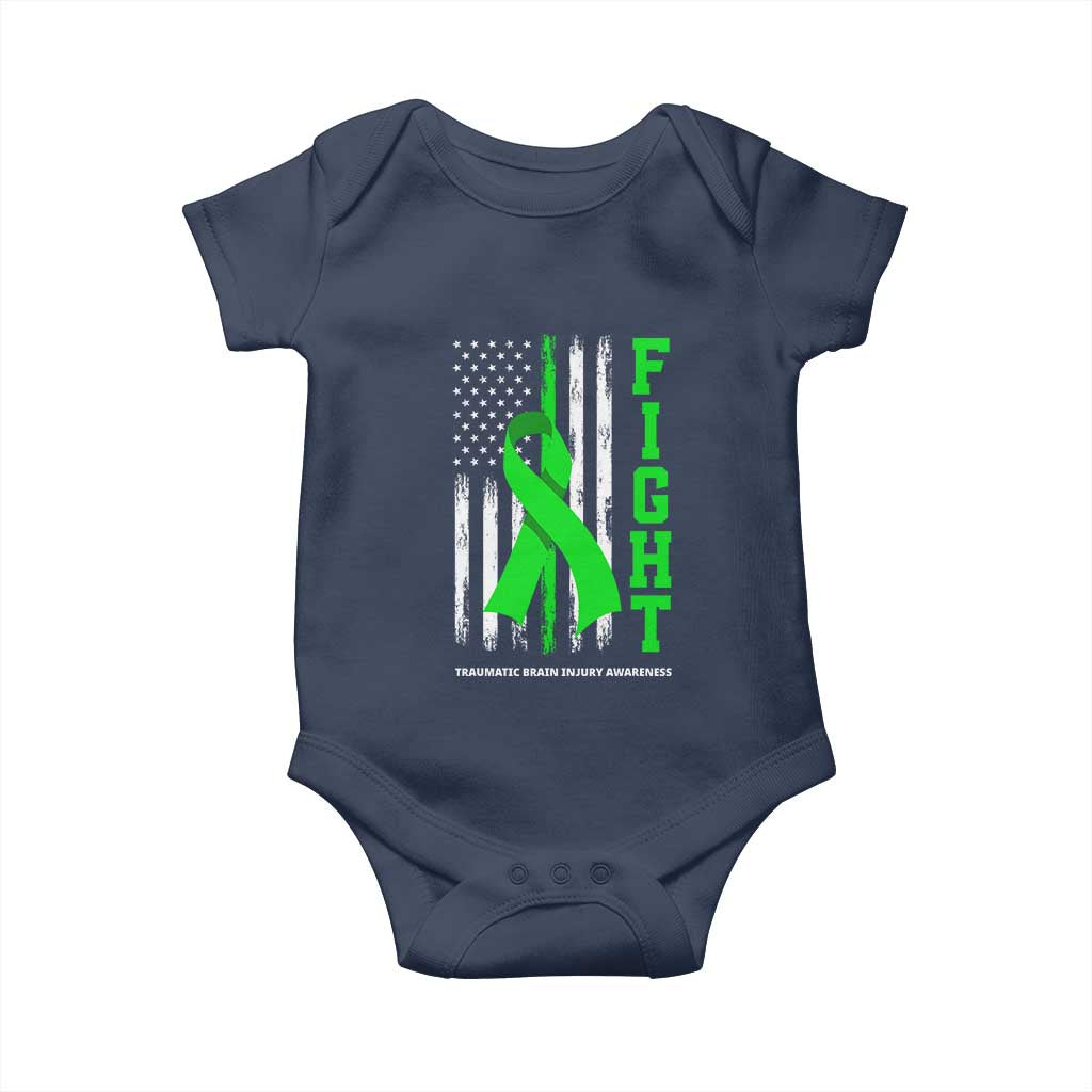 Traumatic Brain Injury Awareness Baby Onesie Fight TBI American US Flag