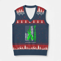 Traumatic Brain Injury Awareness V-Neck Knit Sweater Vest Fight TBI American US Flag - Wonder Print Shop
