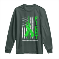 Traumatic Brain Injury Awareness Long Sleeve Shirt Fight TBI American US Flag