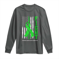 Traumatic Brain Injury Awareness Long Sleeve Shirt Fight TBI American US Flag