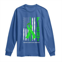 Traumatic Brain Injury Awareness Long Sleeve Shirt Fight TBI American US Flag