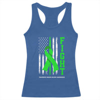Traumatic Brain Injury Awareness Racerback Tank Top Fight TBI American US Flag