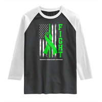 Traumatic Brain Injury Awareness Raglan Shirt Fight TBI American US Flag