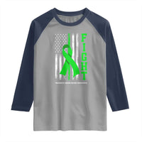 Traumatic Brain Injury Awareness Raglan Shirt Fight TBI American US Flag