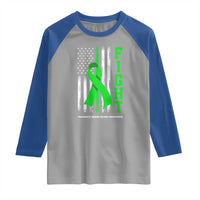Traumatic Brain Injury Awareness Raglan Shirt Fight TBI American US Flag