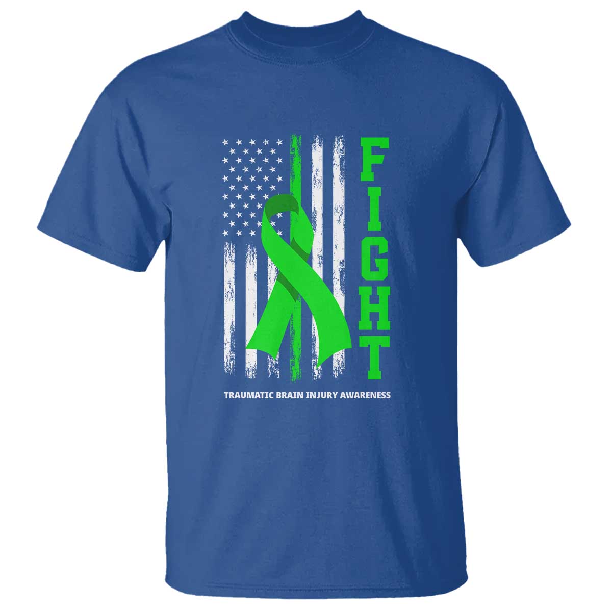 Traumatic Brain Injury Awareness T Shirt Fight TBI American US Flag