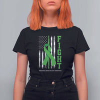 Traumatic Brain Injury Awareness T Shirt For Women Fight TBI American US Flag