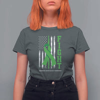 Traumatic Brain Injury Awareness T Shirt For Women Fight TBI American US Flag