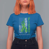 Traumatic Brain Injury Awareness T Shirt For Women Fight TBI American US Flag