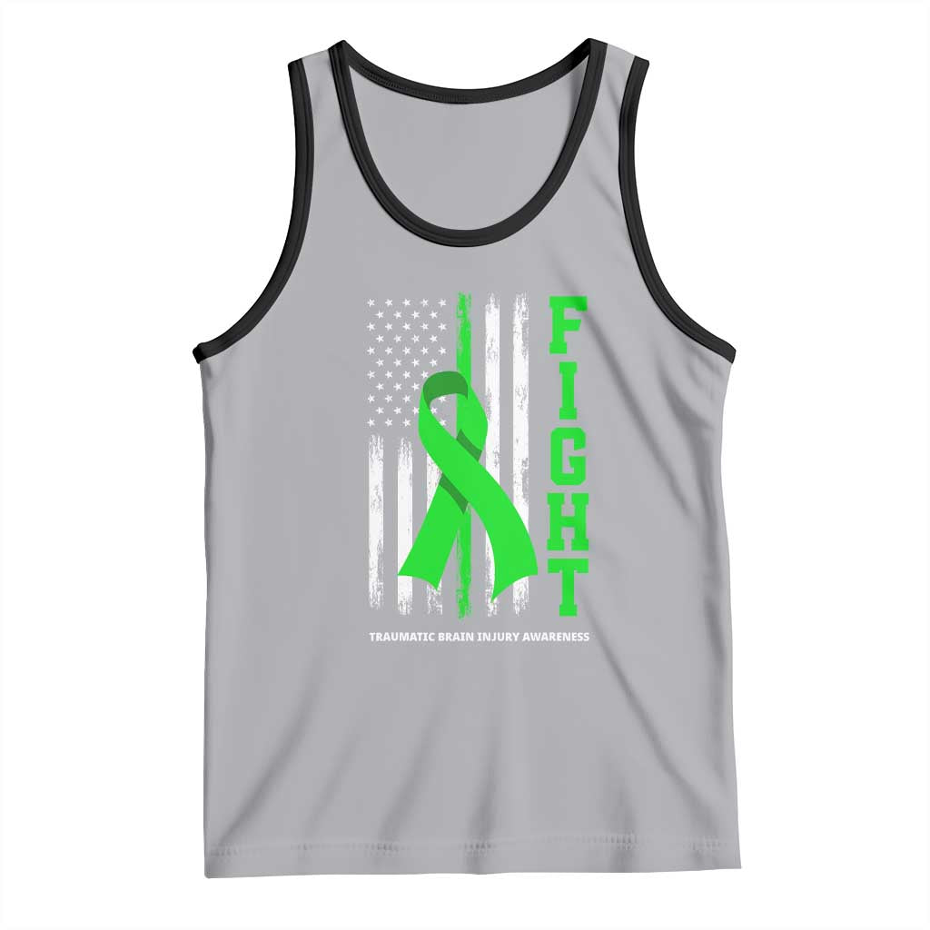 Traumatic Brain Injury Awareness Tank Top Fight TBI American US Flag