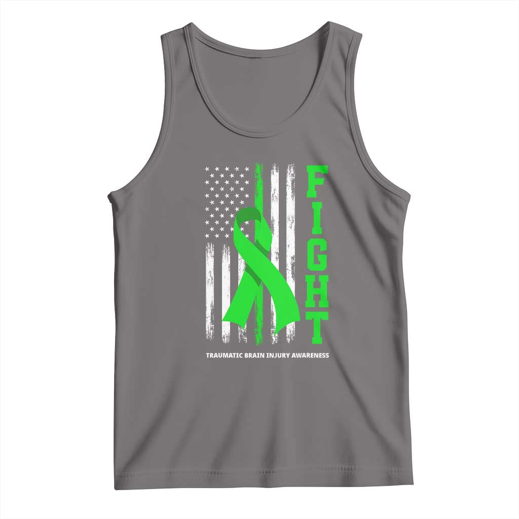 Traumatic Brain Injury Awareness Tank Top Fight TBI American US Flag