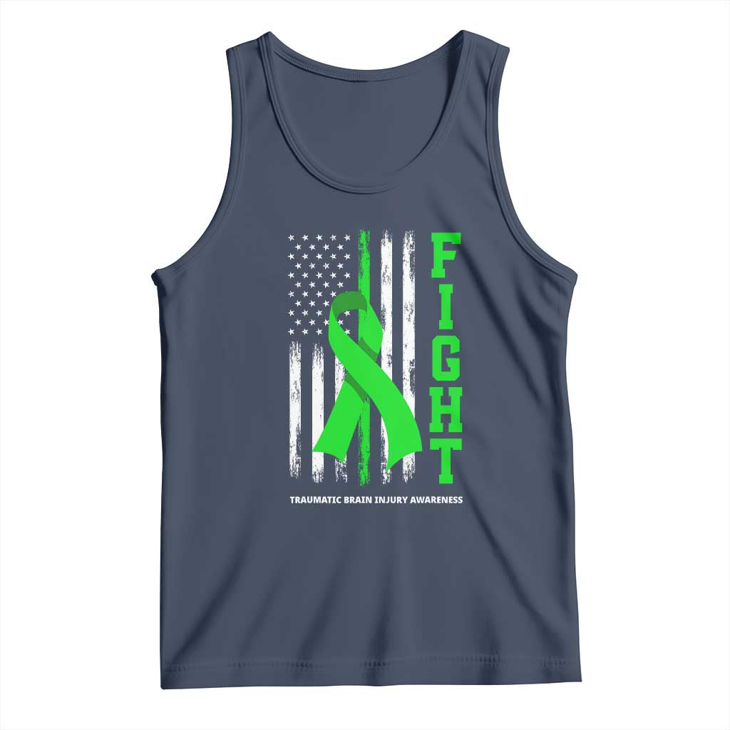 Traumatic Brain Injury Awareness Tank Top Fight TBI American US Flag