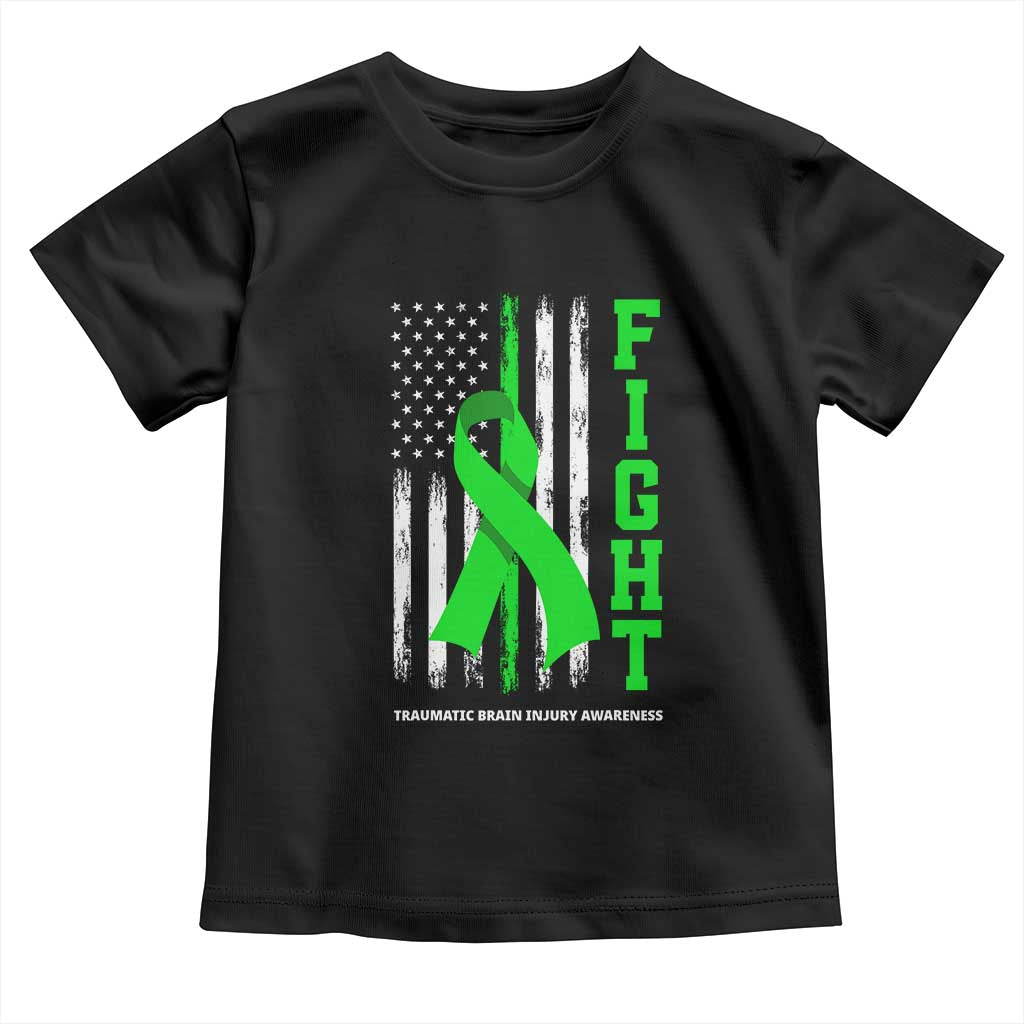 Traumatic Brain Injury Awareness Toddler T Shirt Fight TBI American US Flag