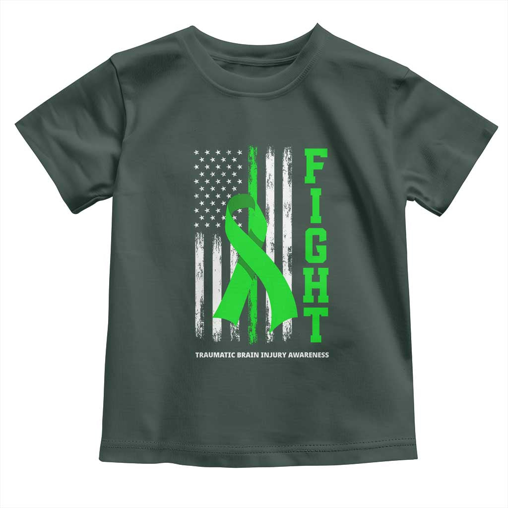 Traumatic Brain Injury Awareness Toddler T Shirt Fight TBI American US Flag