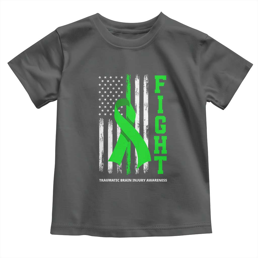 Traumatic Brain Injury Awareness Toddler T Shirt Fight TBI American US Flag