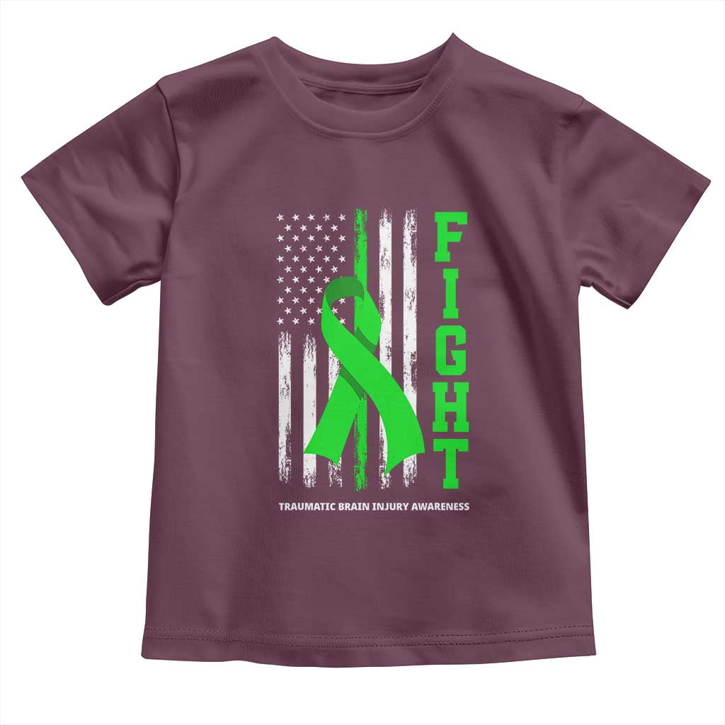 Traumatic Brain Injury Awareness Toddler T Shirt Fight TBI American US Flag
