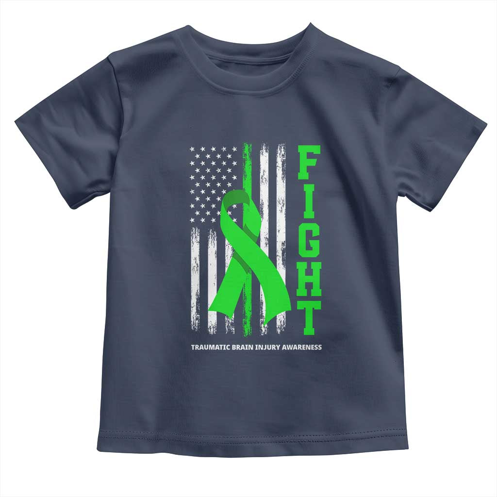 Traumatic Brain Injury Awareness Toddler T Shirt Fight TBI American US Flag