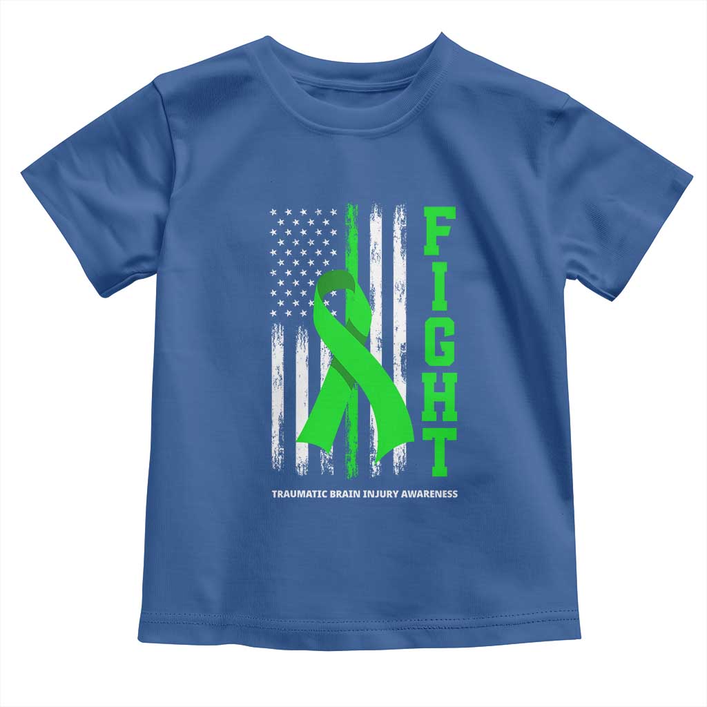 Traumatic Brain Injury Awareness Toddler T Shirt Fight TBI American US Flag