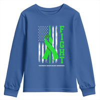 Traumatic Brain Injury Awareness Youth Sweatshirt Fight TBI American US Flag