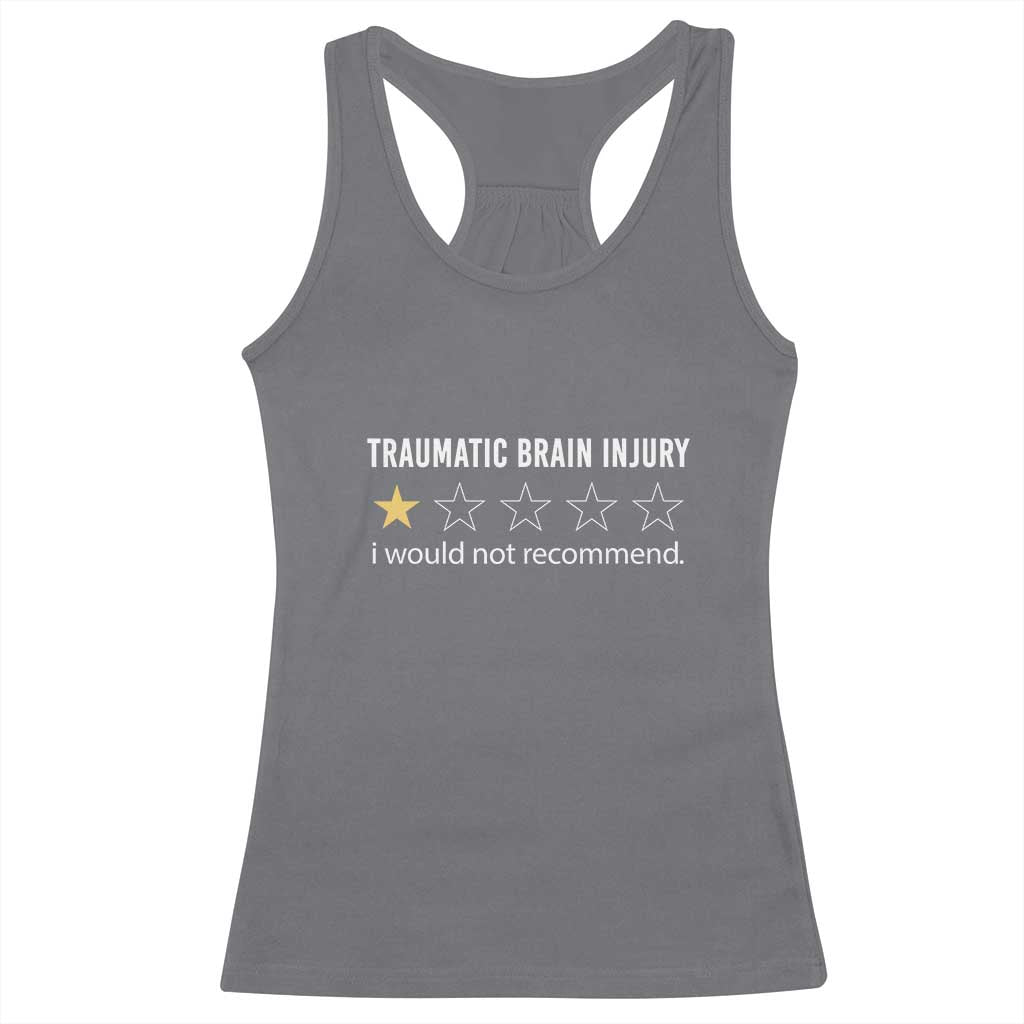 Traumatic Brain Injury Awareness Racerback Tank Top I Would Not Recommend TBI Warrior