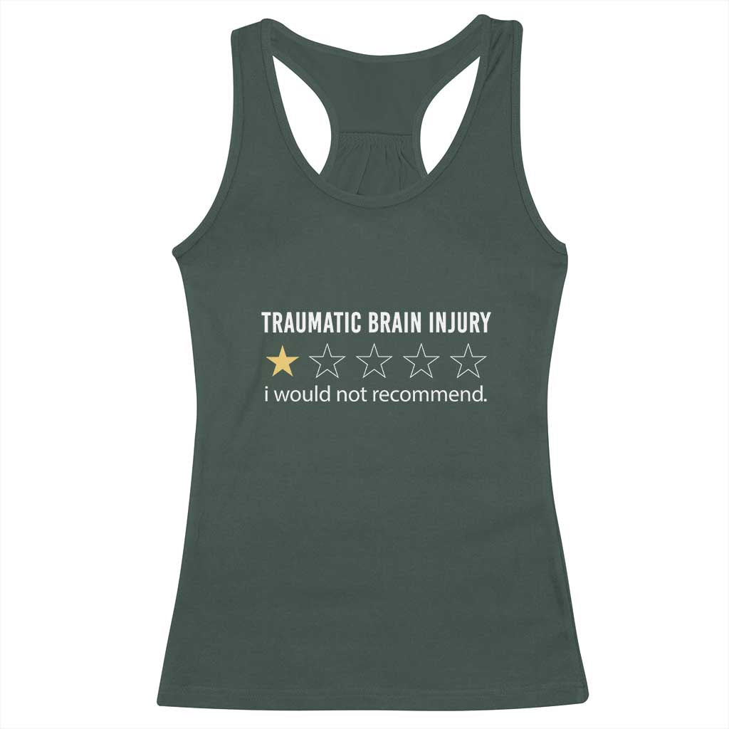 Traumatic Brain Injury Awareness Racerback Tank Top I Would Not Recommend TBI Warrior