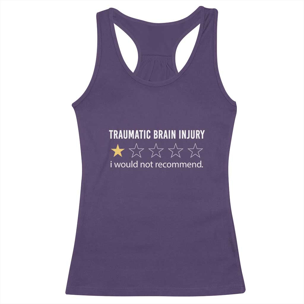 Traumatic Brain Injury Awareness Racerback Tank Top I Would Not Recommend TBI Warrior
