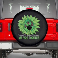 Traumatic Brain Injury Awareness Spare Tire Cover TBI We Fight Together Green Sunflower