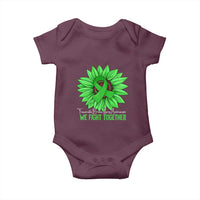 Traumatic Brain Injury Awareness Baby Onesie TBI We Fight Together Green Sunflower