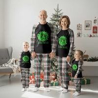 Traumatic Brain Injury Awareness Plaid Pajama Set TBI We Fight Together Green Sunflower - Wonder Print Shop