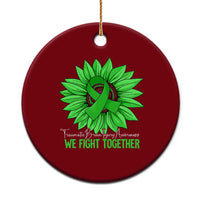 Traumatic Brain Injury Awareness Ceramic Ornament TBI We Fight Together Green Sunflower - Wonder Print Shop