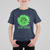 Traumatic Brain Injury Awareness T Shirt For Kid TBI We Fight Together Green Sunflower