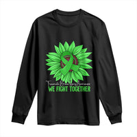 Traumatic Brain Injury Awareness Long Sleeve Shirt TBI We Fight Together Green Sunflower