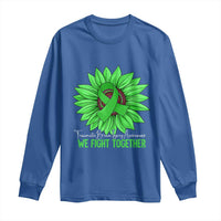 Traumatic Brain Injury Awareness Long Sleeve Shirt TBI We Fight Together Green Sunflower