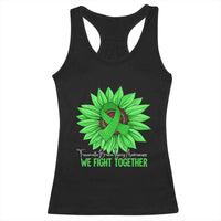 Traumatic Brain Injury Awareness Racerback Tank Top TBI We Fight Together Green Sunflower