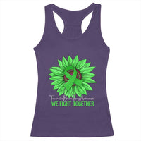 Traumatic Brain Injury Awareness Racerback Tank Top TBI We Fight Together Green Sunflower