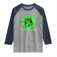 Traumatic Brain Injury Awareness Raglan Shirt TBI We Fight Together Green Sunflower