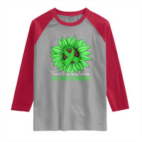 Traumatic Brain Injury Awareness Raglan Shirt TBI We Fight Together Green Sunflower