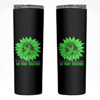 Traumatic Brain Injury Awareness Skinny Tumbler TBI We Fight Together Green Sunflower