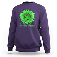 Traumatic Brain Injury Awareness Sweatshirt TBI We Fight Together Green Sunflower