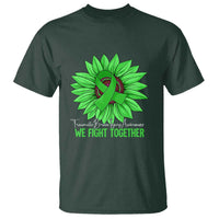 Traumatic Brain Injury Awareness T Shirt TBI We Fight Together Green Sunflower