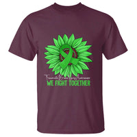 Traumatic Brain Injury Awareness T Shirt TBI We Fight Together Green Sunflower