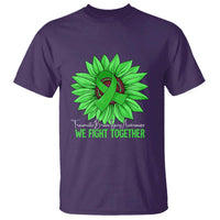 Traumatic Brain Injury Awareness T Shirt TBI We Fight Together Green Sunflower