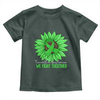 Traumatic Brain Injury Awareness Toddler T Shirt TBI We Fight Together Green Sunflower