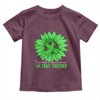 Traumatic Brain Injury Awareness Toddler T Shirt TBI We Fight Together Green Sunflower